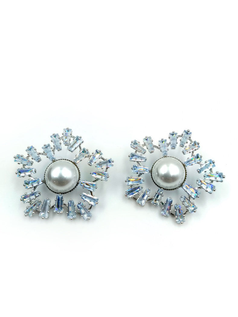 American Diamond Stud Earrings crafted in durable Stainless Steel and coated with an Anti Tarnish finish