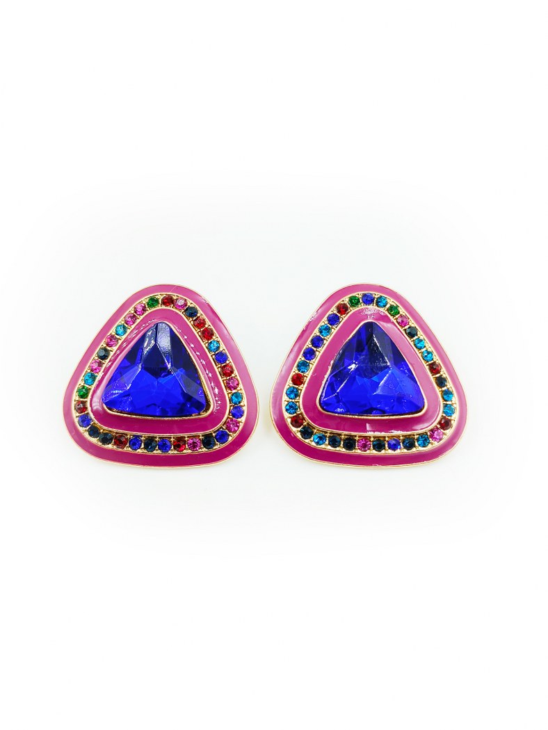 Sparkle and Shine Anti-Tarnish Stud Earring With Shining Stone in Middle