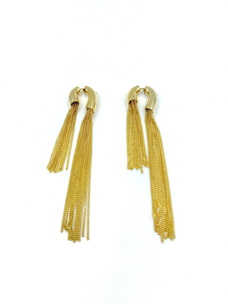 Everlasting Elegance- Anti Tarnish Stainless Steel Golden Colour Long Earrings to Adore