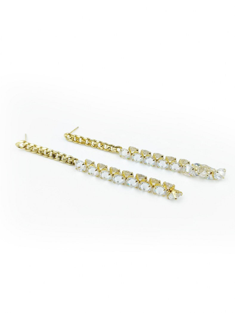 Timeless Sparkle: Anti-Tarnish Stainless Steel Long Earrings for Perfection