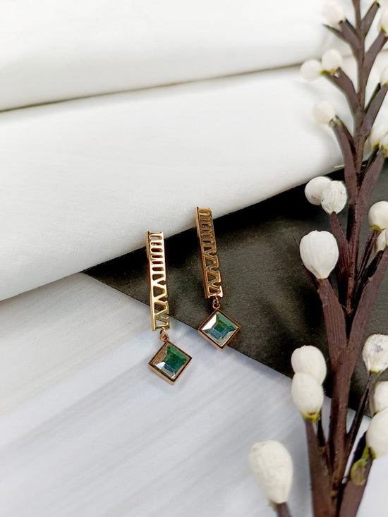 Tarnish-Proof Radiance: The Ultimate Fashion Long Rosegold Earring With Stone