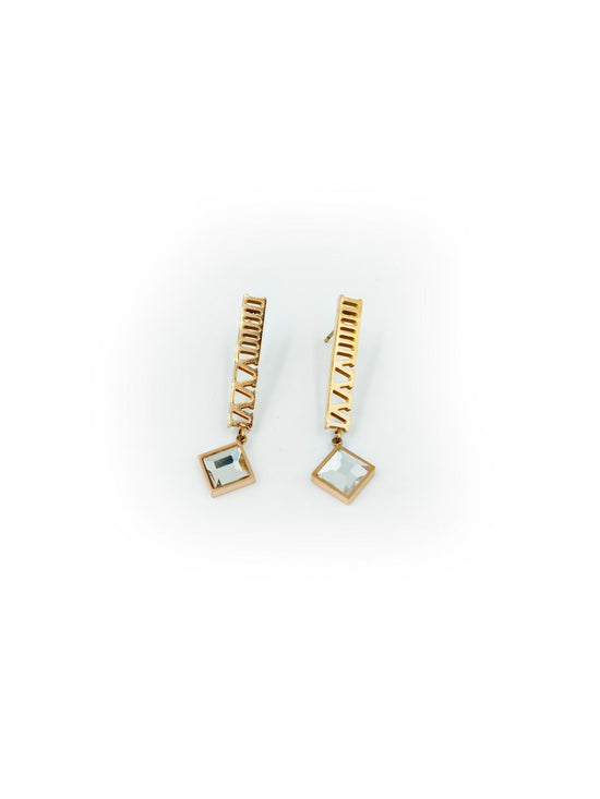 Tarnish-Proof Radiance: The Ultimate Fashion Long Rosegold Earring With Stone