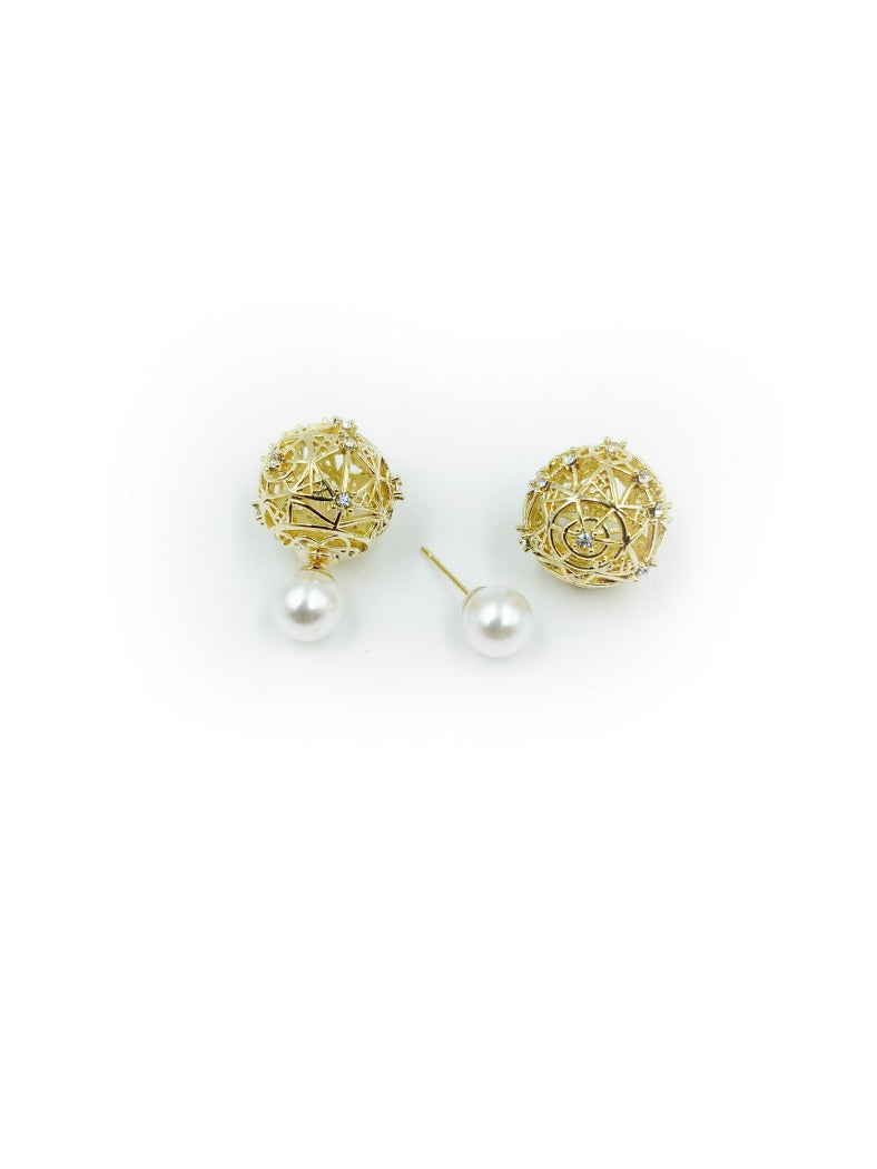 Tarnish Free Allure Golden Colour Stainless Steel Earrings to Adore