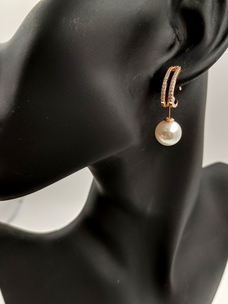 Radiant Resilience Anti-Tarnish Rosegold Colour Pearl & Stainless Steel Earring Collection