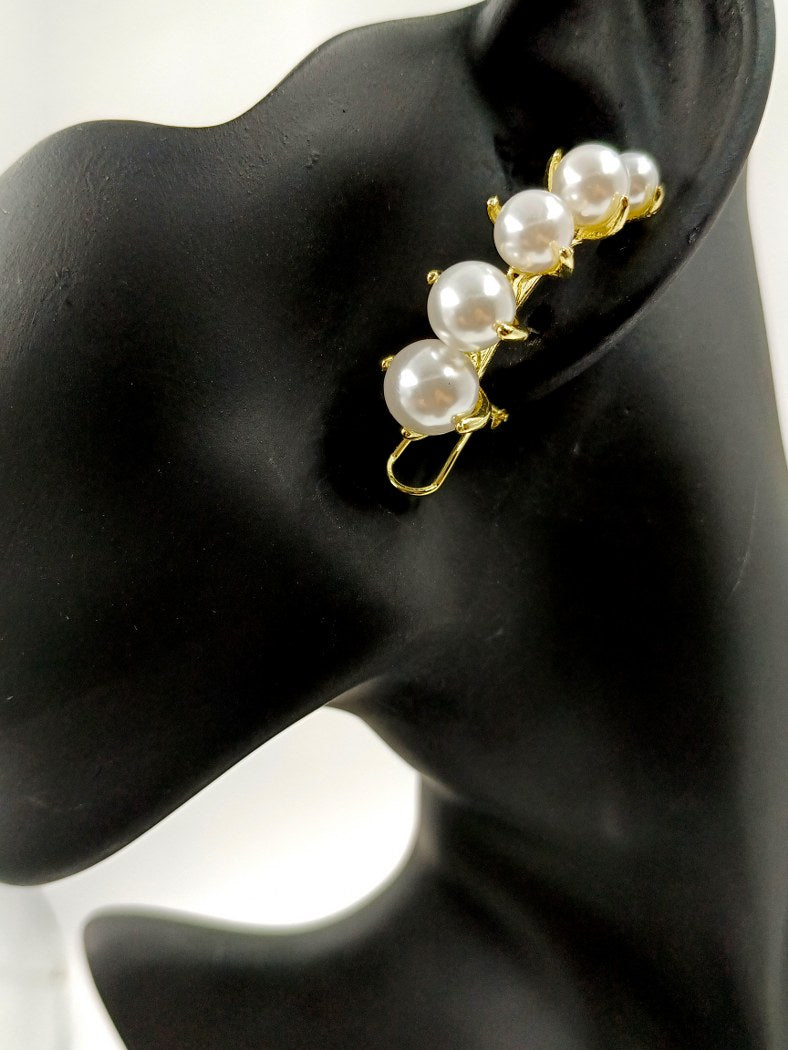 Pearl Brilliance Meets Steel Strength Golden Colour Dazzling Earring Duos