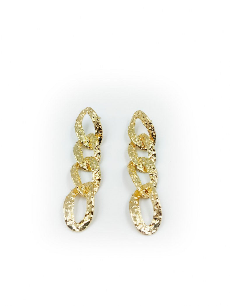 Anti Tarnish Aura Short Stainless Steel Golden Colour Earring For Ultimate Elegancy