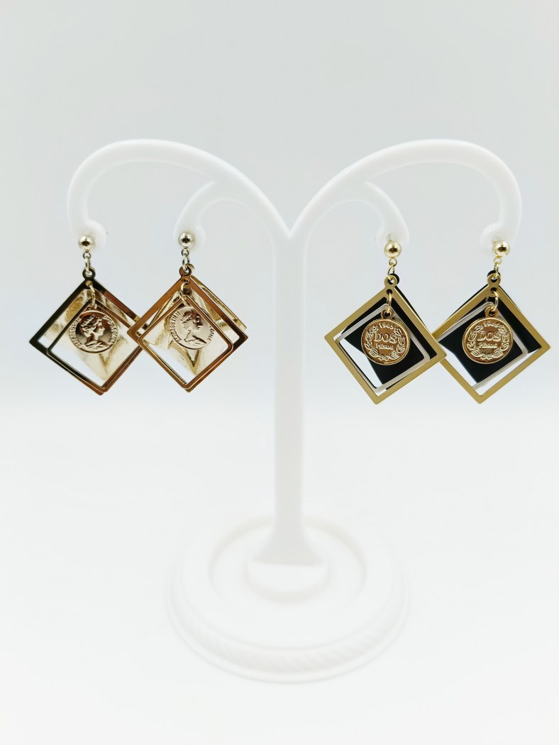 Radiant and Resilient Anti Tarnish Stainless Steel Long Dual Colour Earring