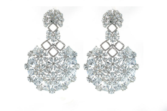GORGEOUS AD EARRINGS WITH SILVER COLOUR RHODIUM PLATING
